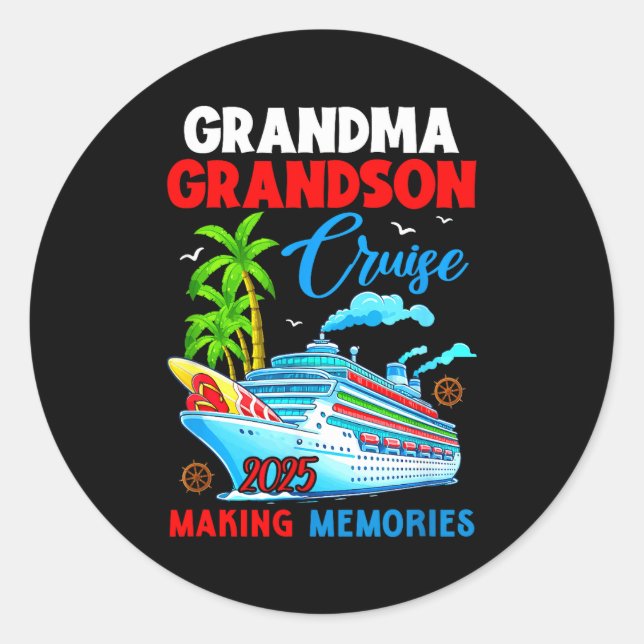 Adesivo Grandma Grandson Cruise 2025 Memories Christmas Fa (Frente)