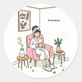 Adesivo Grandma Mother's Day Cozy Relaxing Illustration