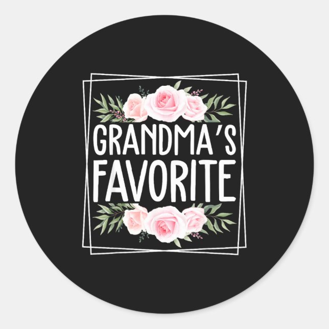 Adesivo Grandma's Favorite Grandparent Granhild Humor Flor (Frente)