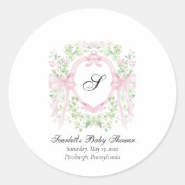 Adesivo Grandmellenial Botanical Crest Baby Shower 