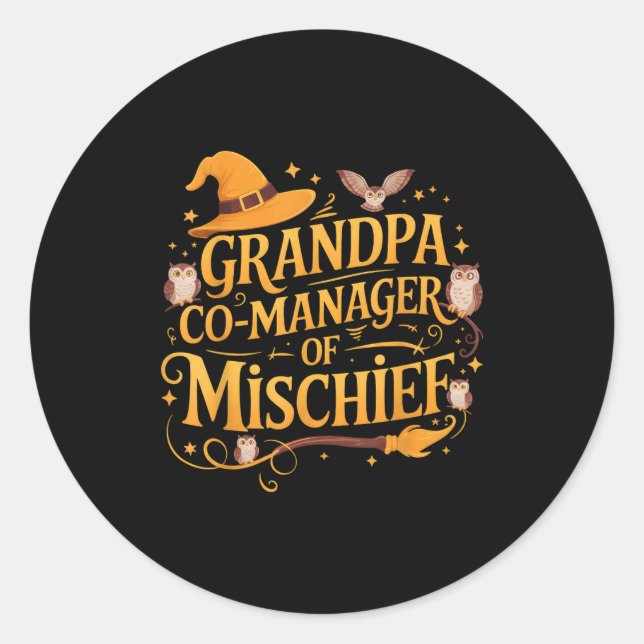 Adesivo Grandpa Co-manager Of Mischief Birthday Family Mat (Frente)