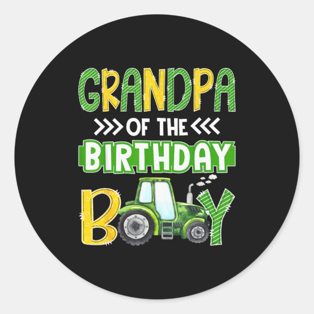 Adesivo Grandpa Of The Birthday Boy Tractors Farm Trucks F (Frente)