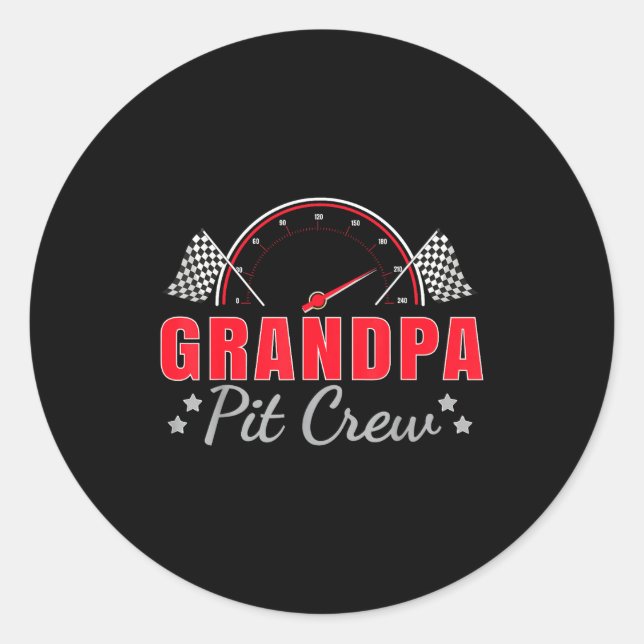 Adesivo Grandpa T Crew Race Car Driver Birthday Party Raci (Frente)