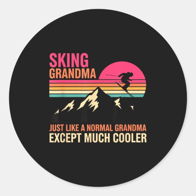 Adesivo Grandparent Skiing Grandma Just Like A Normal Gran (Frente)