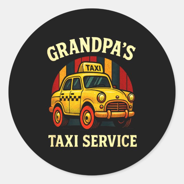 Adesivo Grandpa's Taxi Service - Funny Cab Driver Quote  (Frente)