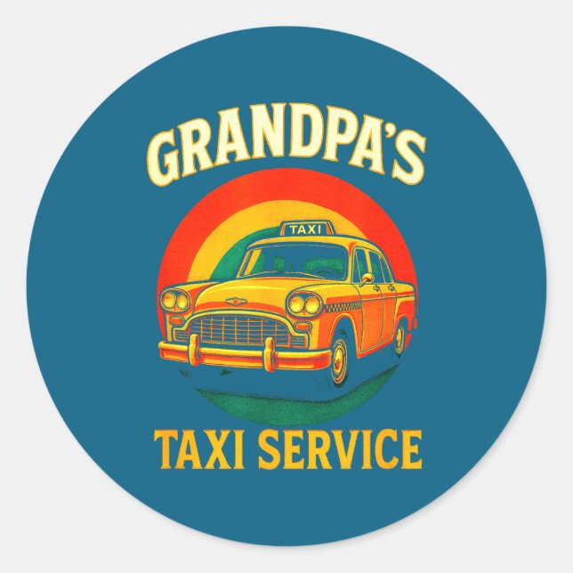 Adesivo Grandpa's Taxi Service - Funny Driver Lover  (Frente)