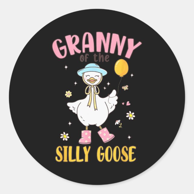 Adesivo Granny Of The Silly Goose First Birthday Family Ma (Frente)