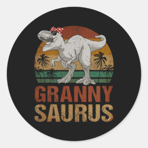 Adesivo Grannysaurus T Rex Dinossaur Avó Saurus Retro Mo