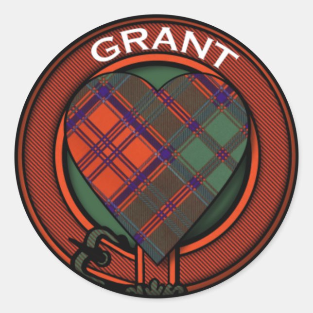 Adesivo Grant Heart Tartan design (Frente)