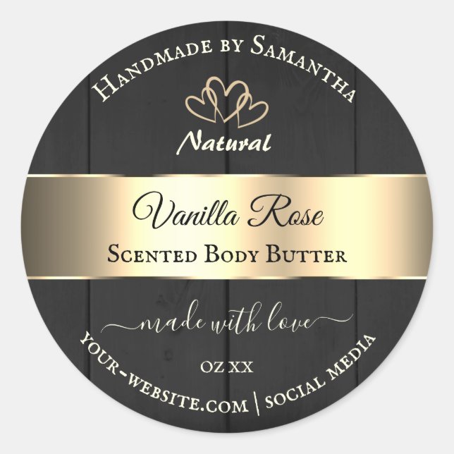 Adesivo Grãos Dourados de Decor de Mão Negra Rotulagens de (Frente)