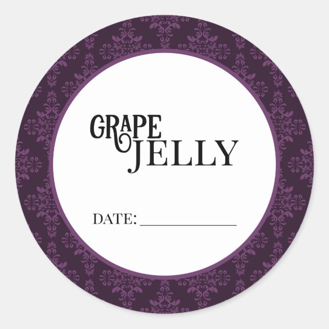 Adesivo Grape Jelly Canning Lid Labels (Frente)