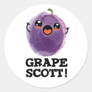 Adesivo Grape Scott Funny Fruta Grape Pun