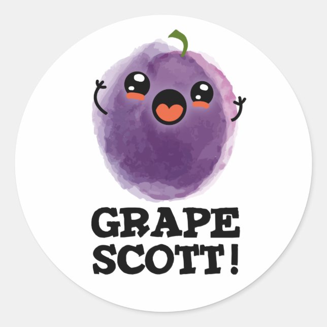 Adesivo Grape Scott Funny Fruta Grape Pun (Frente)