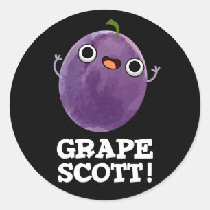 Adesivo Grape Scott Funny Fruta Grape Pun Escuro BG
