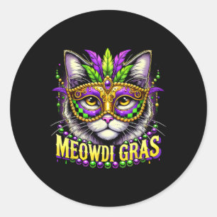 Adesivo Gras Mardi Gras Carnival Pet Gatinho Meowdi Gras