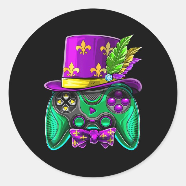Adesivo Gras Video Game Controller Jester Hat Costume Kids (Frente)