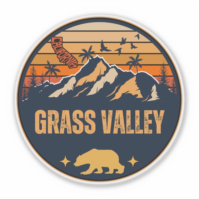 Adesivo Grass Valley, Califórnia (Frente)