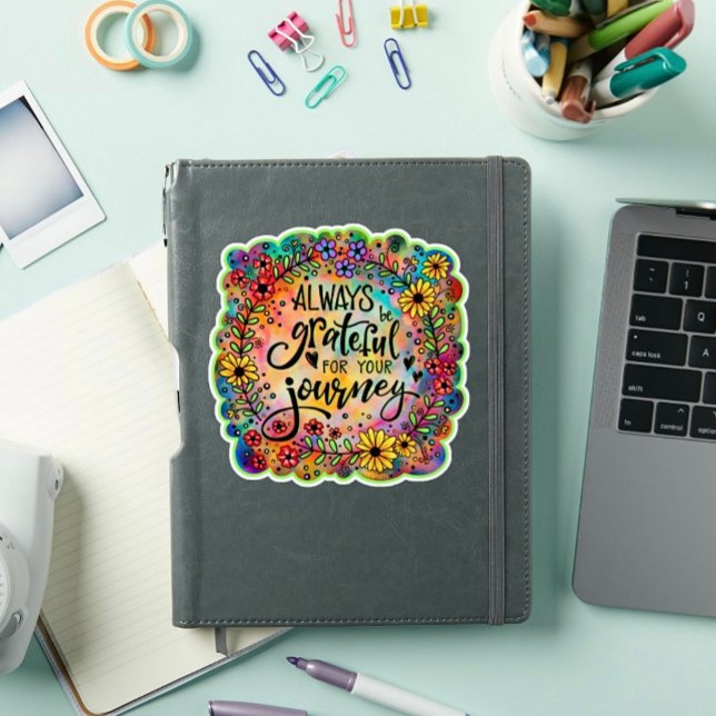 Adesivo Grata pela sua jornada de inspirivência de diversã (Criador carregado)