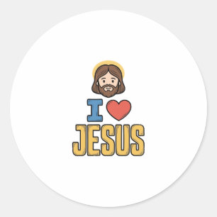 Adesivo Grático Cristão Eu Amo Jesus Vintage