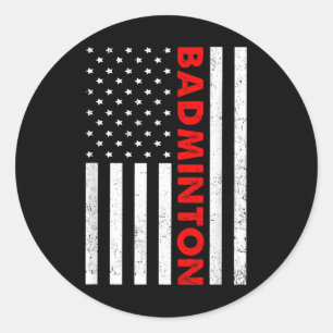 Adesivo Grático da Bandeira dos EUA de Badminton Jogador d