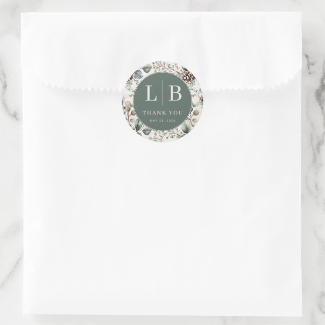 Adesivo Gratidão Botânica Verde Serena (Bolsa)