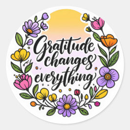 Adesivo Gratidão Muda Tudo - Cotação Inspiradora