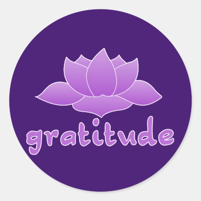 Adesivo Gratitude com Lotus violeta (Frente)