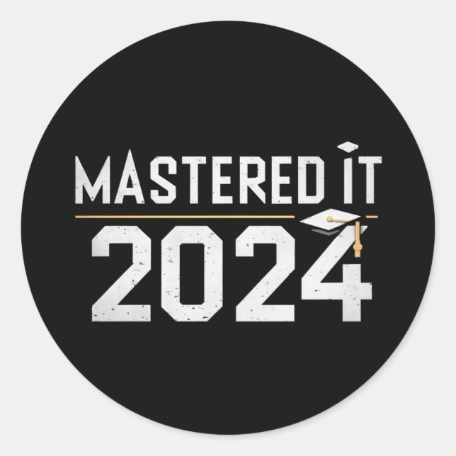 Adesivo Grau de mestrado Mastered 2024 Mestrados (Frente)