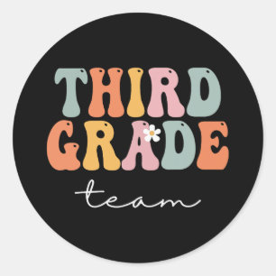 Adesivo Grau Equipe Retro Groovy Vintage Primeiro Dia Da E