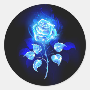Adesivo Gravação de Rosa Azul