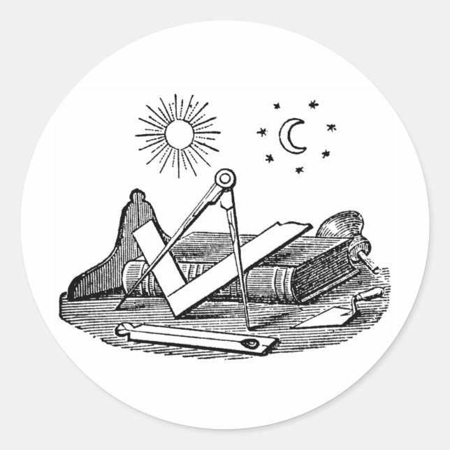 Adesivo Gravação masônica G Kenning Blockcut do século 19 (Frente)