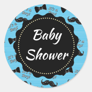 Adesivo Gravatas Borboleta e Bigode Azul e Preto Baby Show