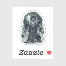 Graveyard Guardian - Maine Coon Halloween