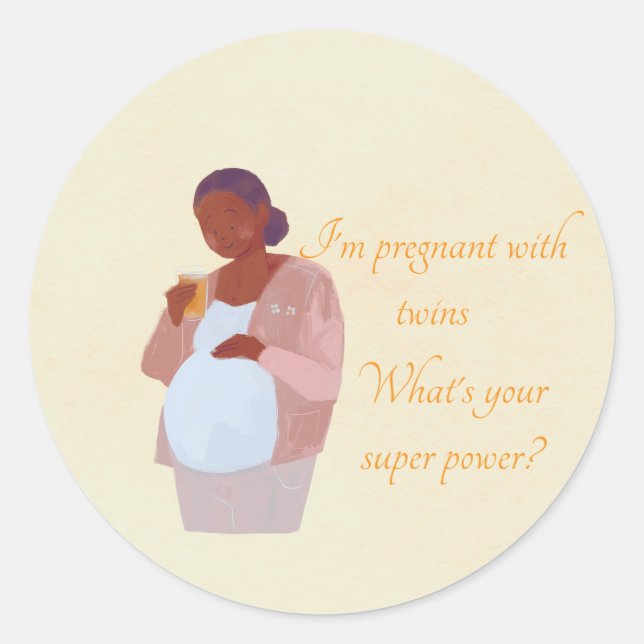 Adesivo Grávida com Super Energia Gêmea (Frente)