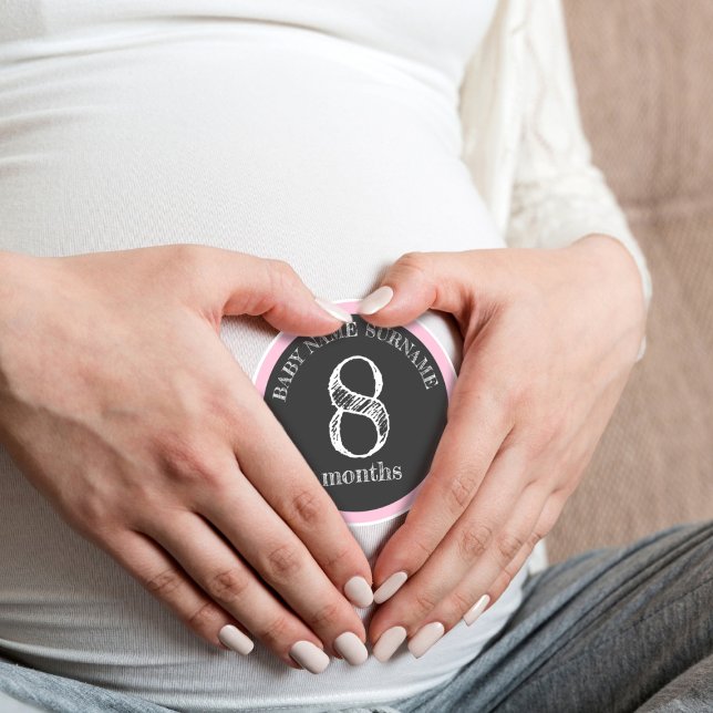 Adesivo Gravidez Monthly Baby Bump Stickers (Add your name or your future baby's to these fun bump stickers. )