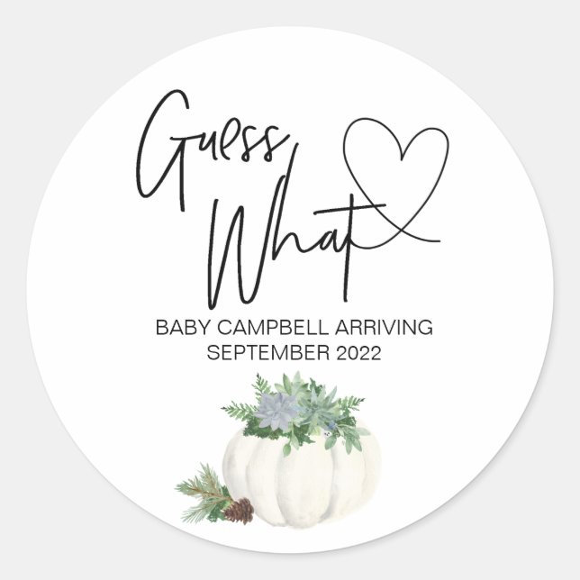 Adesivo Gravidez Revela Adivinhação Que Ação De Graças Beb (Frente)