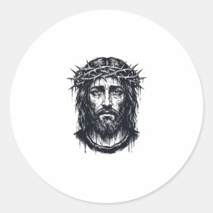 Adesivo Gravura Antiga Coroa de Espinhos Retrato Sagrado