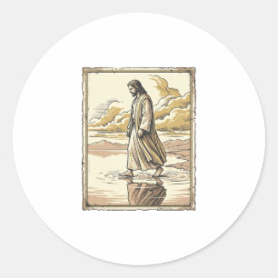 Adesivo Gravura da Caminhada Espiritual na Água Vintage