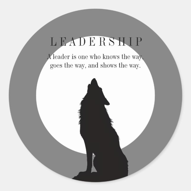 Adesivo Gray Black Pop Art Leadership Wolf Howling (Frente)