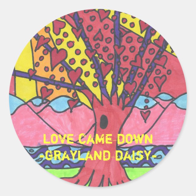Adesivo Grayland Daisy Tree of Love Round Sticker.. (Frente)