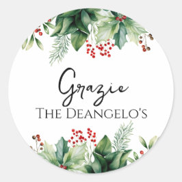 Adesivo Grazie de Natal Italiano Obrigado