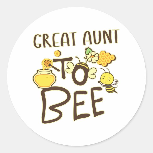 Adesivo Great Aunt To Bee Pregnancy Announcement Pregnant (Frente)