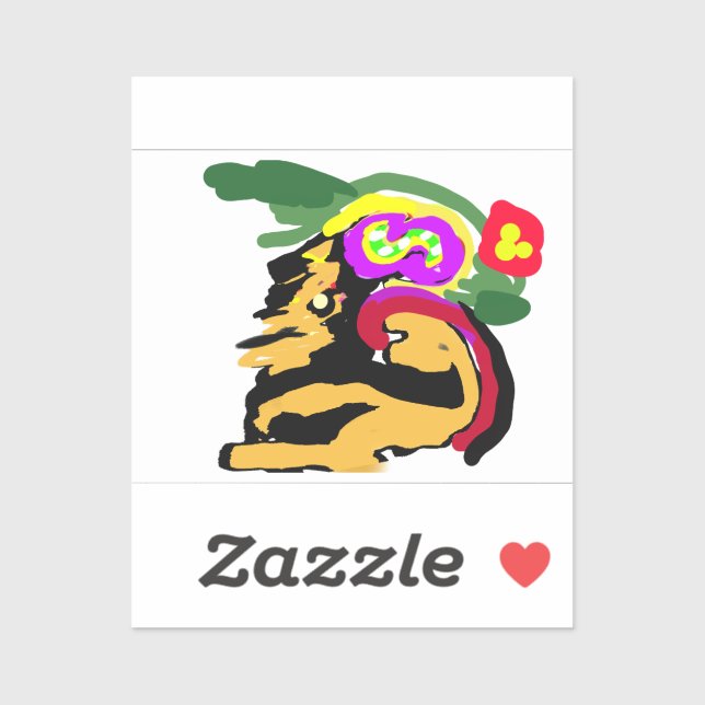 Adesivo Great Dane and flowers  (Folha)