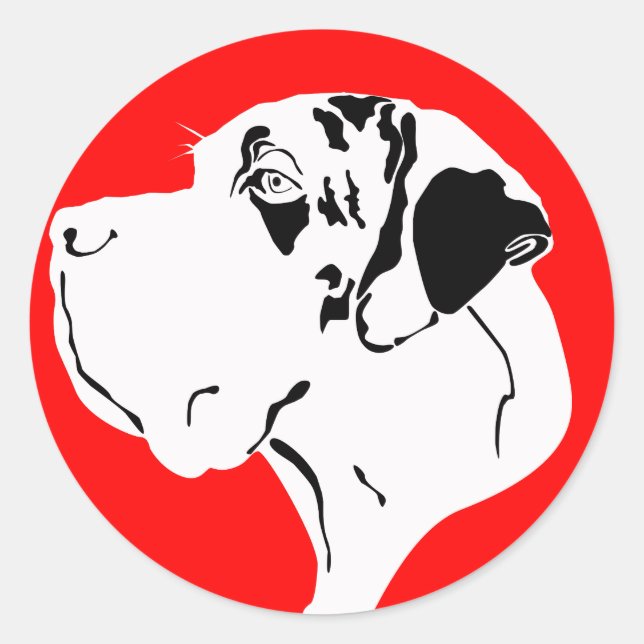 Adesivo Great Dane Cabeça Grande merle (Frente)