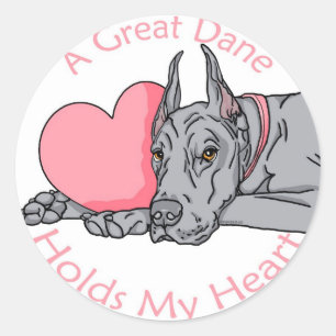 Adesivo Great dane mantem o coração azul