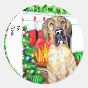 Adesivo Great Dane Stockings Brindle UC Gift Tags