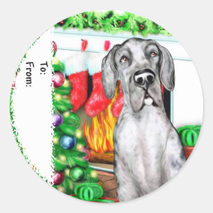 Adesivo Great Dane Stockings Merle UC Gift Tags