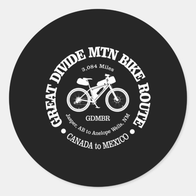 Adesivo Great Divide Mountain Bike Route Funny Canada To M (Frente)