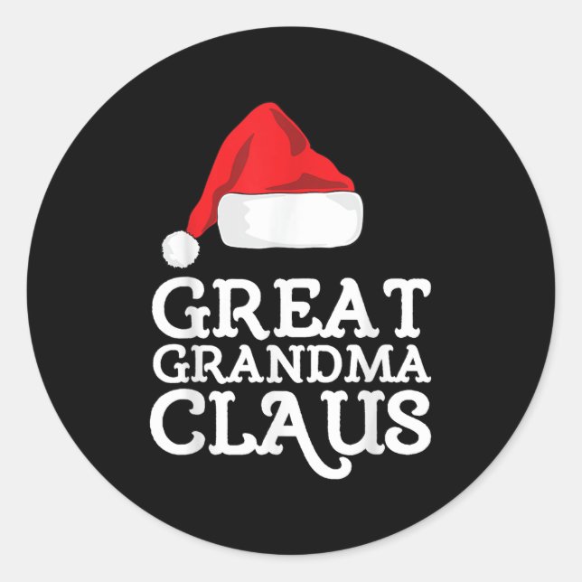 Adesivo Great Grandma Claus Christmas Santa's Hat Pajama F (Frente)