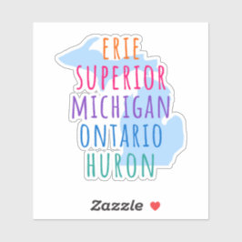 Adesivo Great Lakes Simple Text Mitten State Sticker